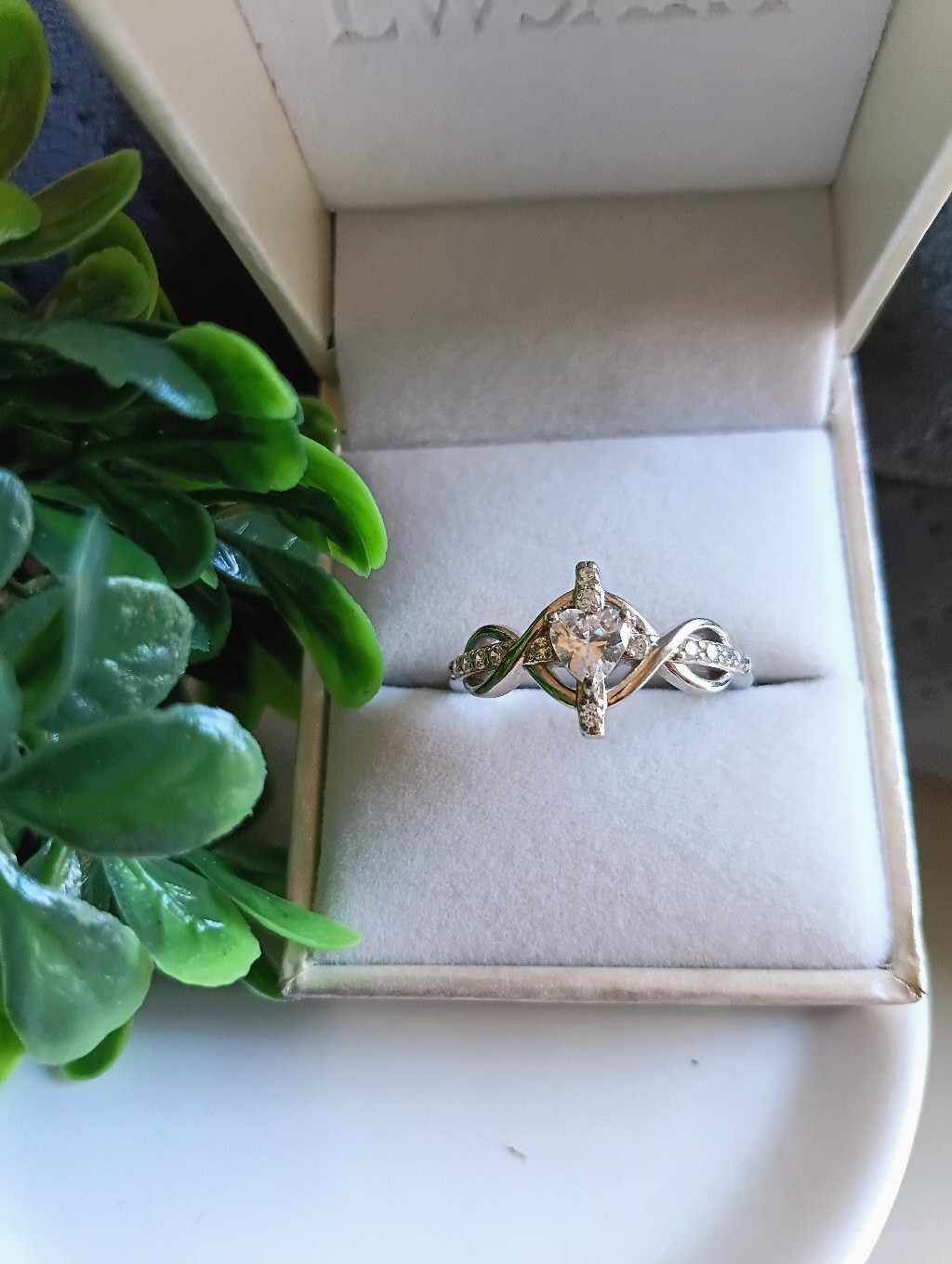 Lwsary 925 Sterling Silver Heart Cut Infinity Ring Size 9